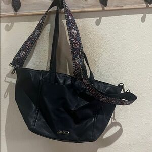 The Pioneer Woman Black Bag with Floral Strap
